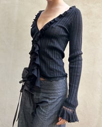 Image 1 of ITALIAN SILK RUFFLE TOP