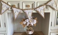 Image 1 of #27 Rustic Christmas Bunting Silver and White - 10 Flags