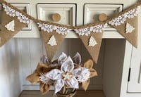 Image 1 of #28 Rustic Christmas Bunting Natural - 10 Flags