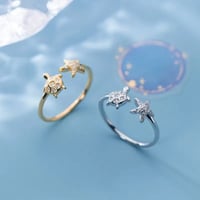 Image 2 of Turtle & Starfish Adjustable Rings