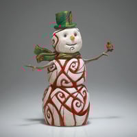 Image 4 of Edge Sculpture "Snowman Illumination in Red" Rare Limited Edition!