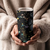 Image 3 of " Black Queen with headwrap and Bamboo earrings" 20 oz Tumbler