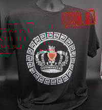 Image 1 of SOLD Black T, Red Beaded Heart Crown T shirt