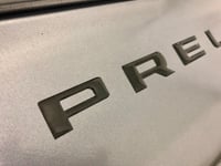 Image 4 of Prelude rear Bumper Emblem Badge Sticker set 3D resin Charcoal, Chrome or Gold