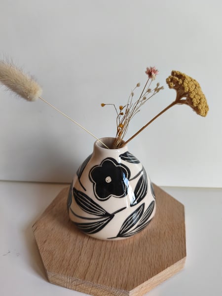 Image of  Petit vase feuillage noir 