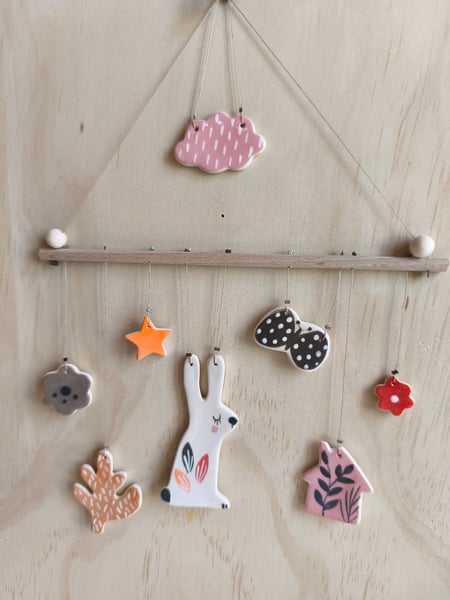 Image of Mobile petit lapin automne