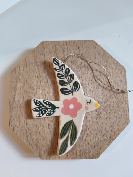Image of  Suspension oiseau rose vert