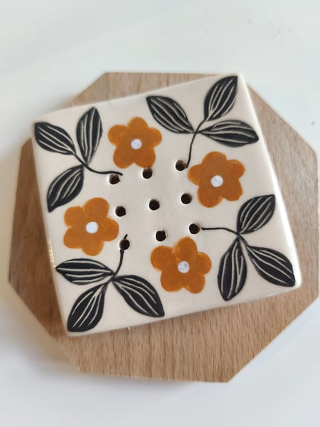 Image of  Porte savon feuille automne