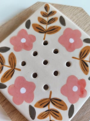 Image of  Porte savon fleur rose 