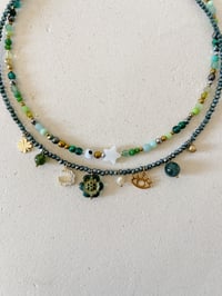 Image 2 of Collier PEONIE // Vert Agate Indienne 