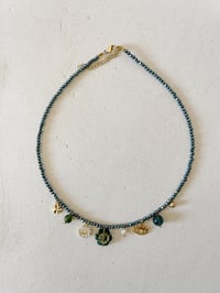 Image 1 of Collier PEONIE // Vert Agate Indienne 