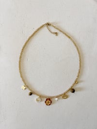 Image 1 of Collier PEONIE // marron Œil de tigre 