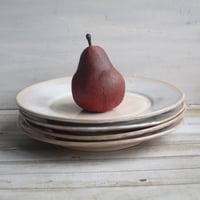 Image 2 of Handcrafted Rustic White Dinner Plates Pottery Dinnerware Set of Four Made in USA