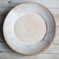 Image 4 of Handcrafted Rustic White Dinner Plates Pottery Dinnerware Set of Four Made in USA