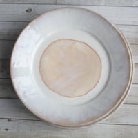 Image 6 of Handcrafted Rustic White Dinner Plates Pottery Dinnerware Set of Four Made in USA