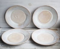 Image 11 of Handcrafted Rustic White Dinner Plates Pottery Dinnerware Set of Four Made in USA