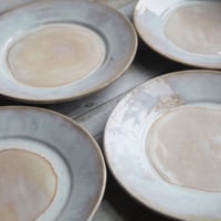 Image 10 of Handcrafted Rustic White Dinner Plates Pottery Dinnerware Set of Four Made in USA