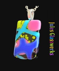 Image 1 of Hand Crafted Fused Glass Pendant Necklace W/ Chain #1678