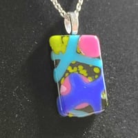 Image 4 of Hand Crafted Fused Glass Pendant Necklace W/ Chain #1678
