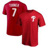 Trea Turner T-Shirt Philadelphia Phillies Player Name and Number Soft Jersey Tee