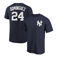 Jasson Dominguez T-Shirt New York Yankees Player Name and Number Soft Jersey Tee