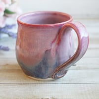 Image 4 of Pink and Purple Mug with Dripping Glazes, Handmade Pottery Coffee Cup, Made in USA