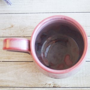 Image of Pink and Purple Mug with Dripping Glazes, Handmade Pottery Coffee Cup, Made in USA