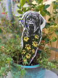 Image 1 of Black Susan Lab Garden Fairy Folk Art