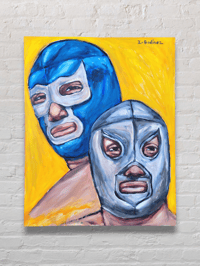 Image 1 of Blue Demon y El Santo Painting 