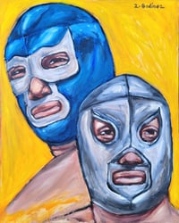 Image 2 of Blue Demon y El Santo Painting 
