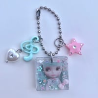Image 1 of Mint melody keychain ˚.🎀༘⋆