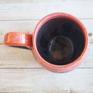 Image of Orange and Blue Mug, Handmade Pottery Mug, 14 Ounce, Made in USA