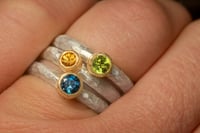Image 3 of 'fiesta' - Limited edition recycled silver and 9ct ring set with topaz, peridot and citrine