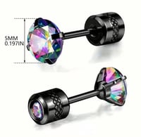 Stainless Steel 316 Stud Earrings black. 
