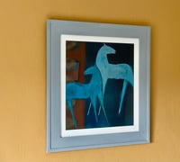 Image 3 of  Blue Horses Standing ( acrylic on paper)