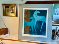 Image 4 of  Blue Horses Standing ( acrylic on paper)