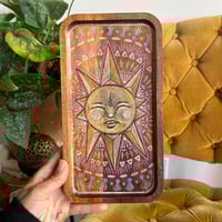 Image 1 of Hand-Burned 'Prana' Acacia Wood Tray