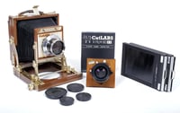 Image 1 of Nagaoka Ultralight 4X5 camera W/ 150mm + 240mm Lenses + Holders + Film + Fresnel (#1154)