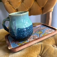 Image 3 of Hand-Burned 'Flower Babies' Acacia Wood Tray