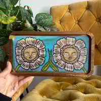 Image 1 of Hand-Burned 'Flower Babies' Acacia Wood Tray