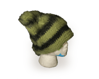 Image 2 of Green Striped Meow Beanie