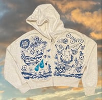 “Blooming Waves” zipper hoodie Medium