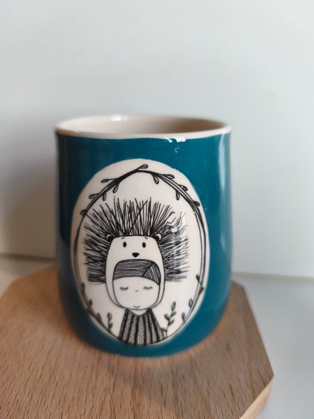 Image of  Grande tasse hérisson bleu