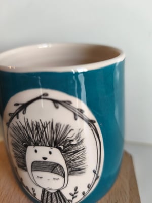 Image of  Grande tasse hérisson bleu