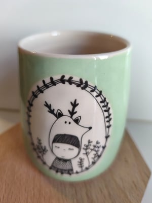 Image of   Grande tasse cerf celadon