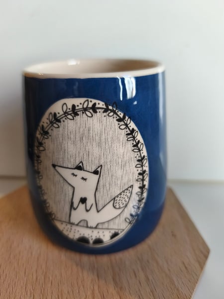 Image of   Grande tasse loup bleu