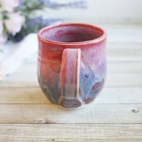 Image 10 of Pink and Purple Glazed Pottery Mug, 11 Ounce, Handcrafted Stoneware Cup, Made in USA