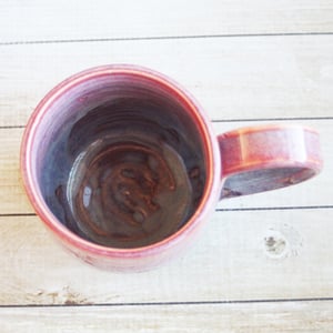 Image of Pink and Purple Glazed Pottery Mug, 11 Ounce, Handcrafted Stoneware Cup, Made in USA
