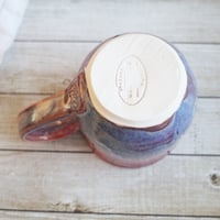 Image 12 of Pink and Purple Glazed Pottery Mug, 11 Ounce, Handcrafted Stoneware Cup, Made in USA