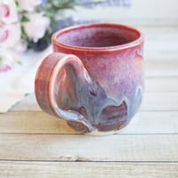 Image 4 of Pink and Purple Glazed Pottery Mug, 11 Ounce, Handcrafted Stoneware Cup, Made in USA